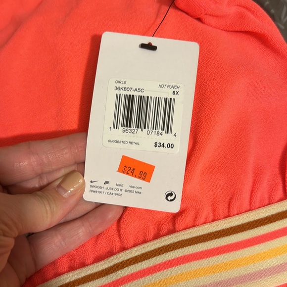 NWT • Nike • Pre-School Let's Roll Romper • Hot Punch • 36K807-A5C • Size 6X - Picture 2 of 6